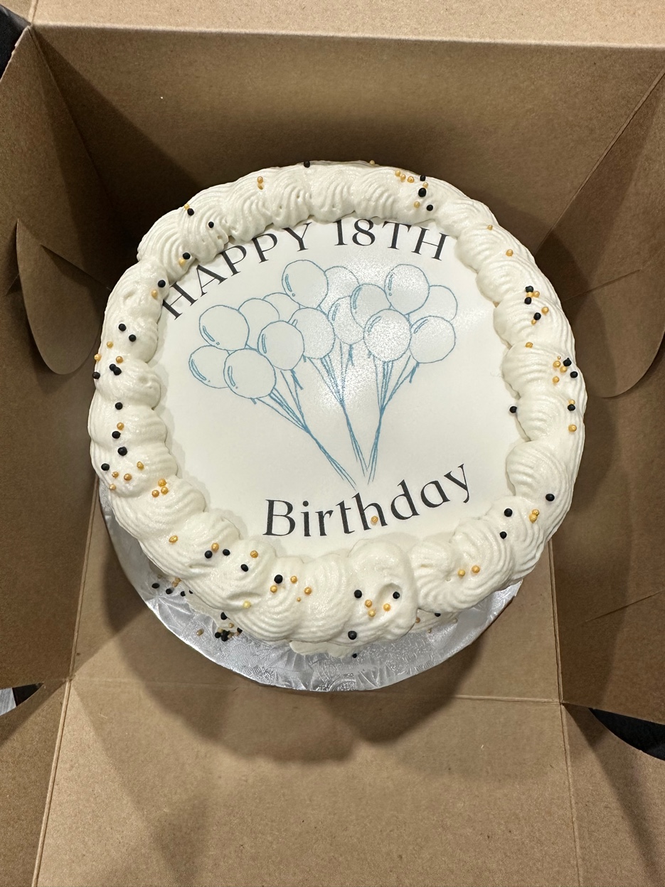 Happy 18th Birthday Cake black and gold